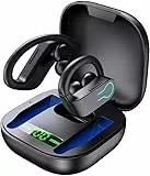 Cuffie Bluetooth Sport, IP7 Impermeabili Cuffie Wireless Bluetooth,Riproduzione 90Hrs con Display LED Cuffie Bluetooth Cancellazione Rumore, Mic Chiamata HD cuffie running per IOS Android