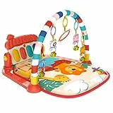 Eners Tappetino da Gioco per Palestra per Bambini Tappetino per Attività Musicali Kick & Play Piano per Gioco per Bambini in Palestra Tappetino Imbottito per Neonati Neonati (Rosso)