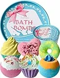 Bombe da Bagno, Fatte a Mano, Terme Kit Effervescente Bolla, con Burro di Cacao e Karitè. Per Pelle Secca, Idea Regalo di Natale, Compleanno, San Valentino, Festa Della Mamma o Della Donna, Relax