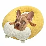Alacritua Cuccia Morbida per Cani, Cuccia Pelosa per Cani Peluche Morbida e Soffice, Ciambella Gatto Bordi Rialzati, Fondo Antiscivolo Materasso Cane,55 * 48 * 4.5CM