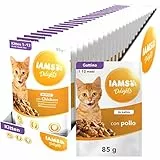 IAMS Delights Gattino Pollo in Salsa - alimento umido completo per gattini, 24 x 85g buste