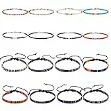 NMBCH Cavigliere Multicolore Intrecciato, Cavigliera con Perline, 16 Pezzi Bohémien Cavigliere, Surfer per Braccialetti Regolabile Cavigliere per Uomini,Donne,Regali di Compleanno