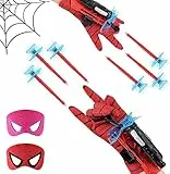 MINISOISO Launcher Glove, Set di 2 Spara Ragnatele Spiderman, Spiderman Glove Launcher Giocattoli, Guanti Cosplay per Bambini, Con Due Maschere