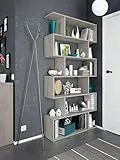 Dmora Libreria Decorativa e Funzionale, Colore Grigio Cemento, cm 80 x 24 x h192, Bifacciale, Big