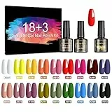 CHARMNAIL 21 Pz 8ml Smalti Semipermanenti per Unghie, in Gel UV LED con Base Coat e Glossy & Matt Top Coat, Smalti Gel Professionali Kit