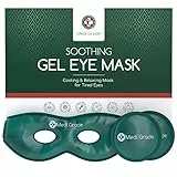 Medi Grade Maschera Occhi Gel Freddo - Riutilizzabile con 2 Cuscinetti Rinfrescanti e Borsa Termica - Mascherina Refrigerante con Strap Regolabili