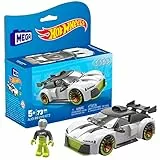MEGA Hot Wheels - Audi R8 LMS GT2, Set da costruzione con 73 pezzi e 1 Micro action figure pilota inclusa, macchina bianca, giocattolo per bambini, 5+ anni, HKF93