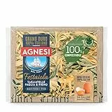Agnesi Tagliatelle all’uovo paglia e fieno | Pasta all’uovo Festaiola | Confezione compostabile da 250 grammi