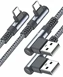 Cavo USB C 3.1A [2 pezzi 2m] Carico rapido, 90 gradi Cavo USB C Nylon CAVO CARICA DI NYB C per Samsung Galaxy S22 S20 S10 S10 S10 S8 Plus/Ultra/Fe, A71 A53 A51 A50 A20E, Grado 20/10/9