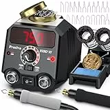 Pirografo per Legno, Saldatore Elettrico Preciva 939D VI', intervallo di temperatura da 250℃ a 750℃, 20 tipi di punte multiforma, impugnatura ergonomica, adatto per Pirografia, Saldatura, Fai-da-te