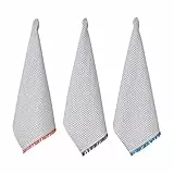 Penguin Home® Set di 3 asciugamani da cucina | 100% cotone | ecologici, sostenibili | strofinacci | eleganti con diversi motivi | dimensioni 50 x 70 | colore: nero e bianco | strofinacci |
