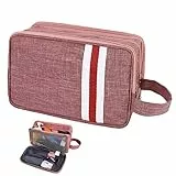 AiQInu Beauty Case da Viaggio, Borsa da Toilette da Viaggio per Donna Uomo,Impermeabile Beauty Case per Organizzare Oggetti Personali Accessori (Rosa)