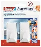 Tesa Powerstrips Hooks L rectangular white