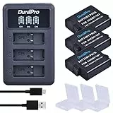DuraPro - Batteria per GoPro Hero 7 Hero 6 Hero 5 + caricabatterie USB a 3 slot LED rapido con porta di tipo C per accessori Gopro (compatibile con GoPro Hero5 tutti i firmware v02.00, v02.01)