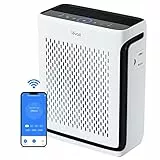 LEVOIT Purificatori D'aria per La Casa Fino a 52㎡ con Sensore di Qualità Dell'aria e Luminosità, Prefiltro Lavabile e Filtro HEPA H13 Rimuove il 99,97% di Allergie, Pollini, Odori, CADR 240 m³/h