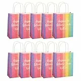 Idena 90057 - Borsa regalo arcobaleno, 10 pezzi, da portare con sé, borsa regalo, compleanno