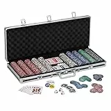 Fat Cat Bling 13.5 Gram Texas Hold 'Em Clay Poker Chip Set con Custodia in Alluminio, 500 Striped Dice Chips