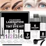 Lucoss Kit Laminazione Ciglia e Sopracciglia con Tinta Nera,Kit Extension Ciglia,Tinta per Sopracciglia,Laminazione Ciglia Kit Completo,Lash Lift Kit
