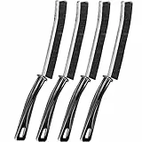 YRAKOZIN Spazzola per Pulizia Fessure [4 Pcs], Spazzola per Pulizia Fughe con Setole Dure, Spazzola a Mano a Fessura Lunga per Giunti Profondi per Piastrelle Bagno Cucina - Nero, TR-EU-QJS-4