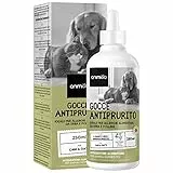 Gocce Antiprurito per Dermatite Cane & Gatto 250ml 100% Vegetale - Integratore Prurito Cane e Gatto per Allergie, Polline, Eczemi, Irritazioni ed Eruzioni Cutanee - Sollievo dal Prurito Cani e Gatti
