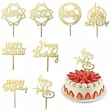 MXTIMWAN 8 Pezzi Acrilico Topper per Torta, Topper per Torta di Buon Compleanno, Cupcake Topper, Torta Decorazioni per Ragazzi, Ragazze