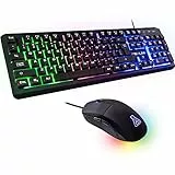 THE G-LAB Combo IRIDIUM Tastiera e Mouse da Gaming – Tastiera da Gaming USB ITALINA Anti-Ghosting + Mouse da Gaming LED 3200 DPI – Compatibile con PC/PS4/PS5/Xbox One/Xbox Series X