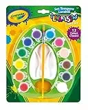 CRAYOLA 54-1066 Set di Tempere Lavabili per Bambini con Pennello, Colori Assortiti, Set da 12 colori, 1 tavolozza, 1 pennello. Vasetti di tempera richiudibili e ricaricabili.