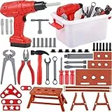 Comius Sharp Cassetta Attrezzi Bambini, 42 Pezzi Costruzioni Cassetta degli Attrezzi con Trapano Gioco D'imitazione Gioco Educativo Compleanno Natale Regalo per Bambini 3 4 5 6 7 8 Anni