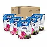 Milmil Sapone Liquido Eco Chic, Fragranza Orchidea & Ribes Nero, Formato Ricarica Busta, Sapone Mani, Viso e Corpo, Dermatologicamente Testato - 5 x 900 ML