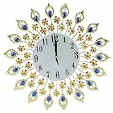 Nobrands NIMOA Orologio da Parete a Forma di Fiore in Stile Europeo - Orologio da Parete Silenzioso in Stile Europeo con Fiore in Ferro battuto Moda