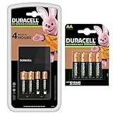 Duracell - Caricabatterie per Pile AA e AAA, con 2 Pile AA Standard e 4 Pile AA Ricaricabili Pre-caricate