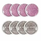 Navaris Set 8x Cuscinetti Caldo Freddo - Cuscinetto Gel Pad Hot Cold - Ghiaccio Sintetico e Borsa Acqua Calda con Retro in Peluche - Rosa/Grigio