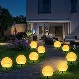 GuKKK 5 Pcs Luci Solare per Sentieri, Luce solare da Giardino a LED, RGB Diametro 12 cm Luci a Globo Solari Lampada da Esterno a Globo, Sfera Solare Luminosa Impermeabile Dimmerabile con Telecomando