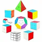 Coolzon Magic Cube-Set di 9 cubi di puzzle di velocità piraminx+ Megaminx+2x2+3x3+4x4+specchio+Skewb+Fenghuolun+mini cubo,lussuoso puzzle magico cubo giocattolo kit per ragazzi ragazze bambini adulti