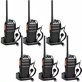 Retevis RT24 Plus Ricetrasmittenti Professionali, Walkie Talkie PMR446 16 Canali CTCSS/DCS Ricetrasmittenti con Auricolare Walkie Talkie Ricaricabili con USB Base di Ricarica (Nero, 3 coppie)