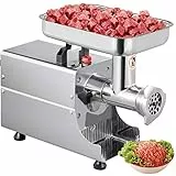 VEVOR Tritacarne Elettrico 175r per Min, Tritacarne con Motore da 450W, Tritacarne con Ripieno di Salsiccia con 2 Rondelle (6 + 8 mm), 80KG all'ora Acciaio Inossidabile con 2 Dischi Perforati