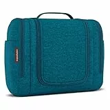 Travelaner Beauty Case da Viaggio [Design 2023] | Trousse da Bagno da Appendere per Donne, Uomini e Bambini | Beauty da Viaggio di Qualità Premium con Volume Interno di 7 Litri (Turchese)