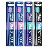 R.O.C.S. Spazzolino da denti sensibili PRO setole extra morbide per denti sensibili, setole extra morbide, spazzolino da denti colorato - bellissimo spazzolino da denti