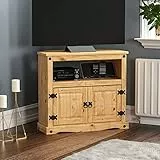 Marchio Amazon - Movian TBC Mobile TV Corona, legno di pino massello, Verde, 70 x 77,5 x 40 cm