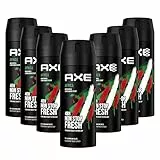 AXE Deodorante spray per il corpo Africa con protezione 48H contro l'odore del corpo senza sali di alluminio, 7 pezzi