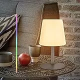 uuffoo LED Lampada da Tavolo Senza Fili, abat jour Lampada da Comodino Bianco Caldo&Colori Dimmerabile, USB Ricaricabile IP45 Impermeabile per Camera da letto Giardino Ristorantii (Paralume A,Grigio)