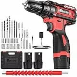 Bamse Trapano Avvitatore a Batteria 12V, 30 Nm Max con 2 * 1.5Ah Batterie, 18+1 regolazioni di Coppia, Mandrino da 10 mm, 2 Velocità, LED Luce per Forare Pareti, Legno, Metallo