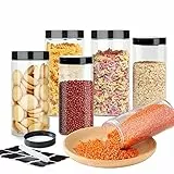 6 pezzi contenitori per alimenti ermetici, Contenitori per farine(0,5L + 1L), Contenitori per cereali, Contenitore ermetico per alimenti, Utilizzato per la Conservazione di Cereali, Muesli, Farina