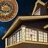 ANSIO® Luci di Natale per Esterni 6m 480 LED Bianco Caldo Luci per Alberi di Natale Luci di Natale a Grappolo per Esterni/Interni Ideali per Manti, Balconi…