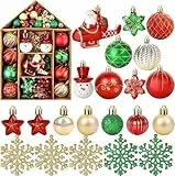 Decorazioni Albero di Natale,70 Pezzi Palline di Natale Set di Decorazioni per L'Albero di Natale Palle di Natale Infrangibile Ornamenti da Appendere con Fiocchi di Neve di Natale per Festa di Natale