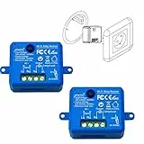 LoraTap Set di 2 interruttori WiFi Alexa senza fili, mini dimensioni, ricevitore 2500 W 10 A, interruttore intelligente connesso, controllo remoto tramite telefono, relè compatibile con Google Home