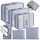 AiQInu Organizer Valigie 7 Pezzi Set,Waterproof Packing Cube Set Viaggio Organizer per i Vestiti,Scarpe,Intimo
