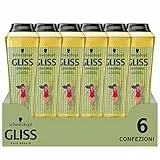 Schwarzkopf Gliss Shampoo Summer Repair per Capelli Stressati dall'Estate, con Olio di Albicocca e Ingredienti di Origine Naturale, 6 Pezzi x 250ml