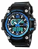BHGWR Orologio sportivo uomo, impermeabile digitale militare orologi con conto alla rovescia/timer/allarme per da corsa, LED analogico orologio da polso uomo adolescente bambini e ragazzi – blu by