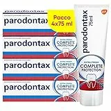 Parodontax Complete Protection Extra Fresh, Dentifricio con 8 Benefici, Aiuta a Ridurre il Sanguinamento Gengivale e Mantenere i Denti Forti, Pacco da 4x75 ml